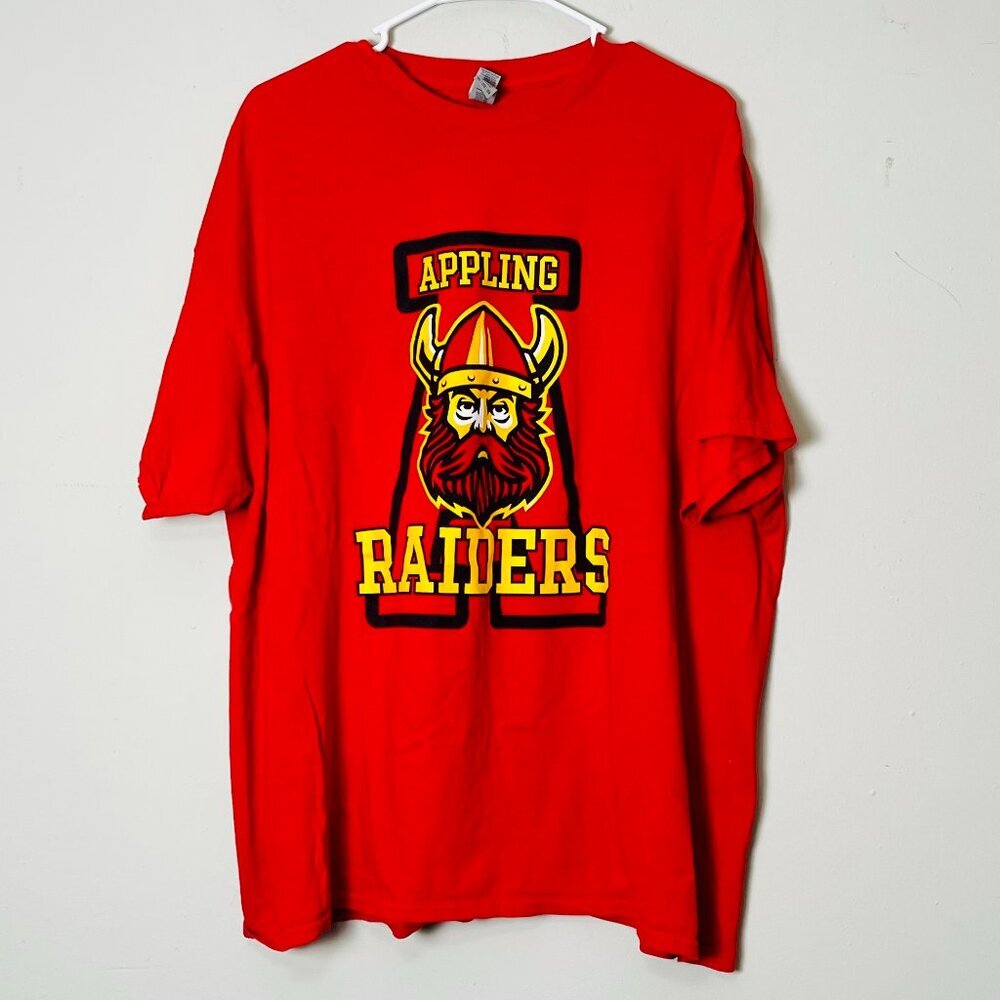 Gildan Appling Raiders T-Shirt Men's 2XL‎ Red Viking Graphic Tee School Spirit
